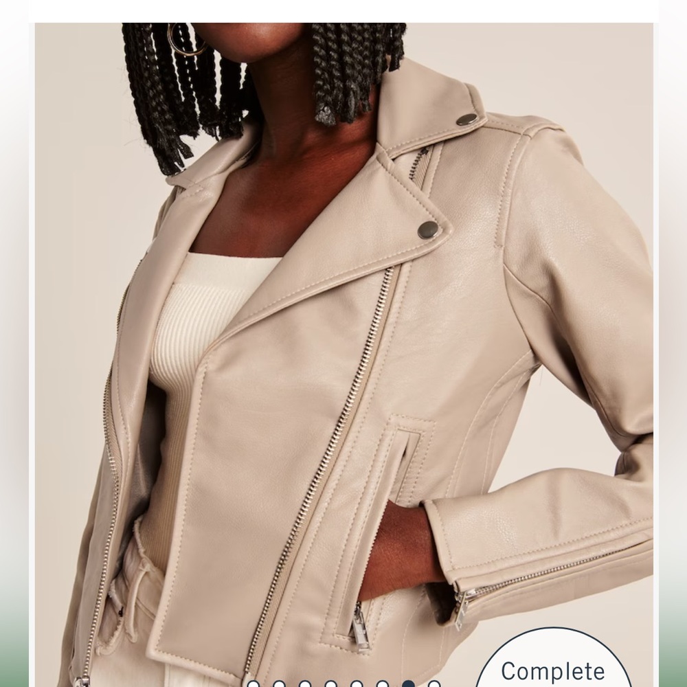 Abercrombie & Fitch Vegan Leather Moto Jacket - Picture 10 of 12